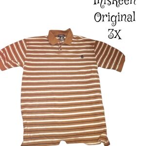 Men's Brown Striped Polo Shirt